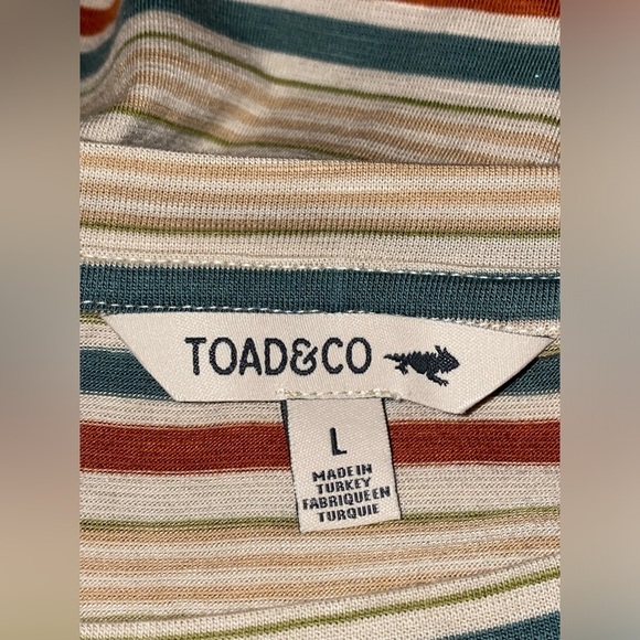 NEW Toad & Co Windmere II Striped Organic Cotton Mini Dress Women L Beachy - Picture 5 of 8